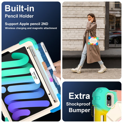 For iPad mini 2024 / mini 6 Contrast Color Robot Silicone Hybrid PC Tablet Case(Colorful Blue) - iPad mini 2024 Cases by buy2fix | Online Shopping UK | buy2fix