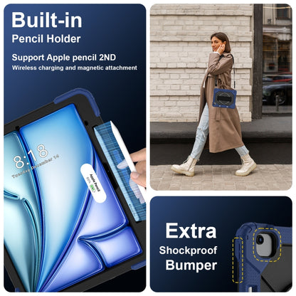 For iPad Air 13 2025 / 2024 Contrast Color Robot Silicone Hybrid PC Tablet Case(Navy Black) - iPad Air 13 2025 / 2024 Cases by buy2fix | Online Shopping UK | buy2fix