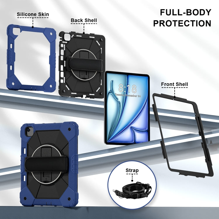 For iPad Air 13 2025 / 2024 Contrast Color Robot Silicone Hybrid PC Tablet Case(Navy Black) - iPad Air 13 2025 / 2024 Cases by buy2fix | Online Shopping UK | buy2fix