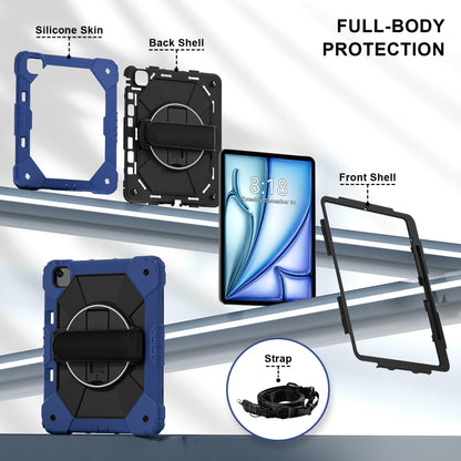 For iPad Air 13 2025 / 2024 Contrast Color Robot Silicone Hybrid PC Tablet Case(Navy Black) - iPad Air 13 2025 / 2024 Cases by buy2fix | Online Shopping UK | buy2fix