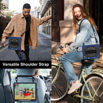 For iPad Air 13 2025 / 2024 Contrast Color Robot Silicone Hybrid PC Tablet Case(Navy Black) - iPad Air 13 2025 / 2024 Cases by buy2fix | Online Shopping UK | buy2fix