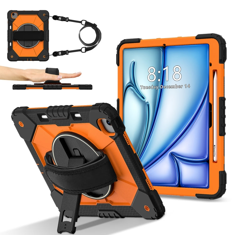 For iPad Air 13 2025 / 2024 Contrast Color Robot Silicone Hybrid PC Tablet Case(Black Orange) - iPad Air 13 2025 / 2024 Cases by buy2fix | Online Shopping UK | buy2fix