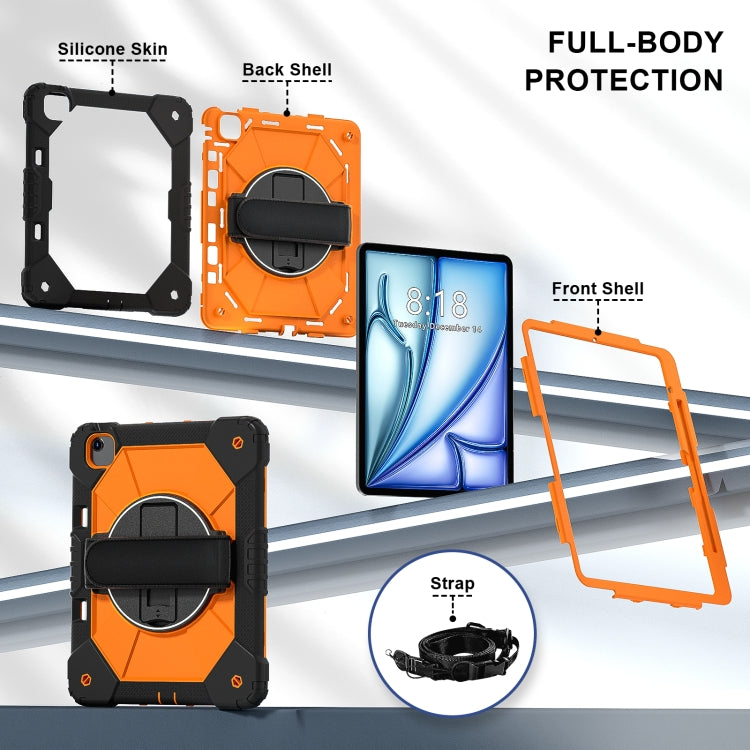 For iPad Air 13 2025 / 2024 Contrast Color Robot Silicone Hybrid PC Tablet Case(Black Orange) - iPad Air 13 2025 / 2024 Cases by buy2fix | Online Shopping UK | buy2fix