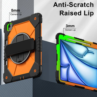 For iPad Air 13 2025 / 2024 Contrast Color Robot Silicone Hybrid PC Tablet Case(Black Orange) - iPad Air 13 2025 / 2024 Cases by buy2fix | Online Shopping UK | buy2fix