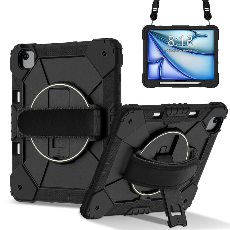 For iPad Air 13 2025 / 2024 Contrast Color Robot Silicone Hybrid PC Tablet Case(Black) - iPad Air 13 2025 / 2024 Cases by buy2fix | Online Shopping UK | buy2fix