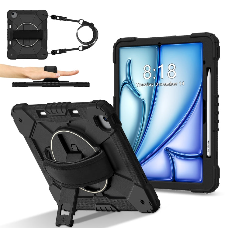 For iPad Air 13 2025 / 2024 Contrast Color Robot Silicone Hybrid PC Tablet Case(Black) - iPad Air 13 2025 / 2024 Cases by buy2fix | Online Shopping UK | buy2fix