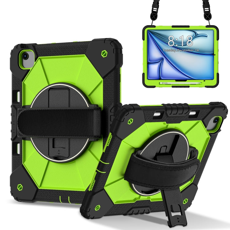For iPad Air 13 2025 / 2024 Contrast Color Robot Silicone Hybrid PC Tablet Case(Black Yellow Green) - iPad Air 13 2025 / 2024 Cases by buy2fix | Online Shopping UK | buy2fix