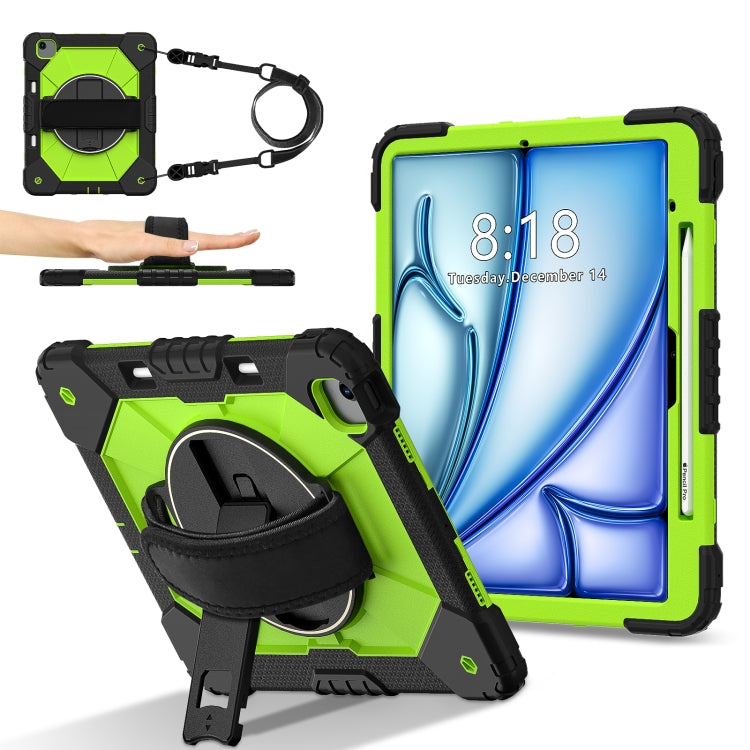 For iPad Air 13 2025 / 2024 Contrast Color Robot Silicone Hybrid PC Tablet Case(Black Yellow Green) - iPad Air 13 2025 / 2024 Cases by buy2fix | Online Shopping UK | buy2fix