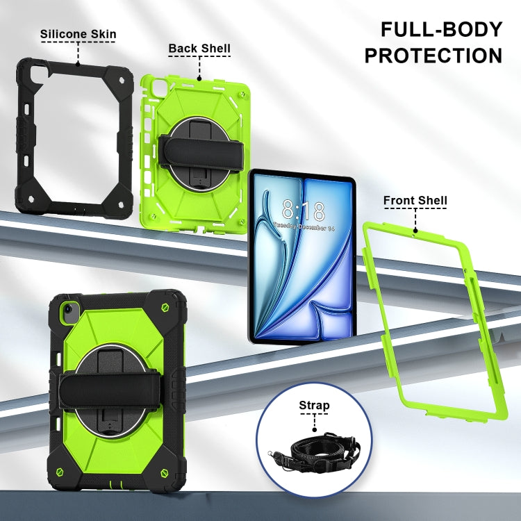 For iPad Air 13 2025 / 2024 Contrast Color Robot Silicone Hybrid PC Tablet Case(Black Yellow Green) - iPad Air 13 2025 / 2024 Cases by buy2fix | Online Shopping UK | buy2fix