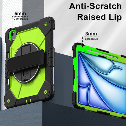 For iPad Air 13 2025 / 2024 Contrast Color Robot Silicone Hybrid PC Tablet Case(Black Yellow Green) - iPad Air 13 2025 / 2024 Cases by buy2fix | Online Shopping UK | buy2fix