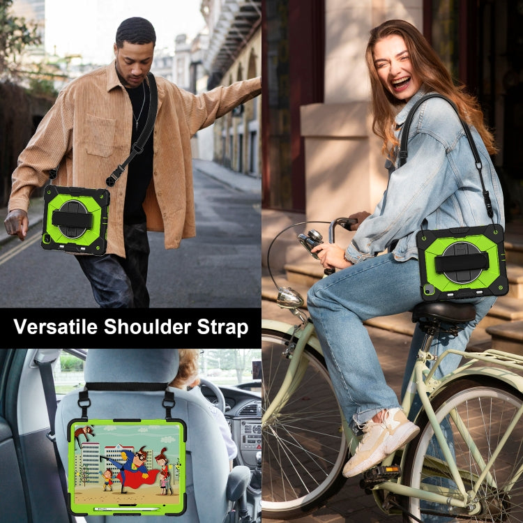 For iPad Air 13 2025 / 2024 Contrast Color Robot Silicone Hybrid PC Tablet Case(Black Yellow Green) - iPad Air 13 2025 / 2024 Cases by buy2fix | Online Shopping UK | buy2fix