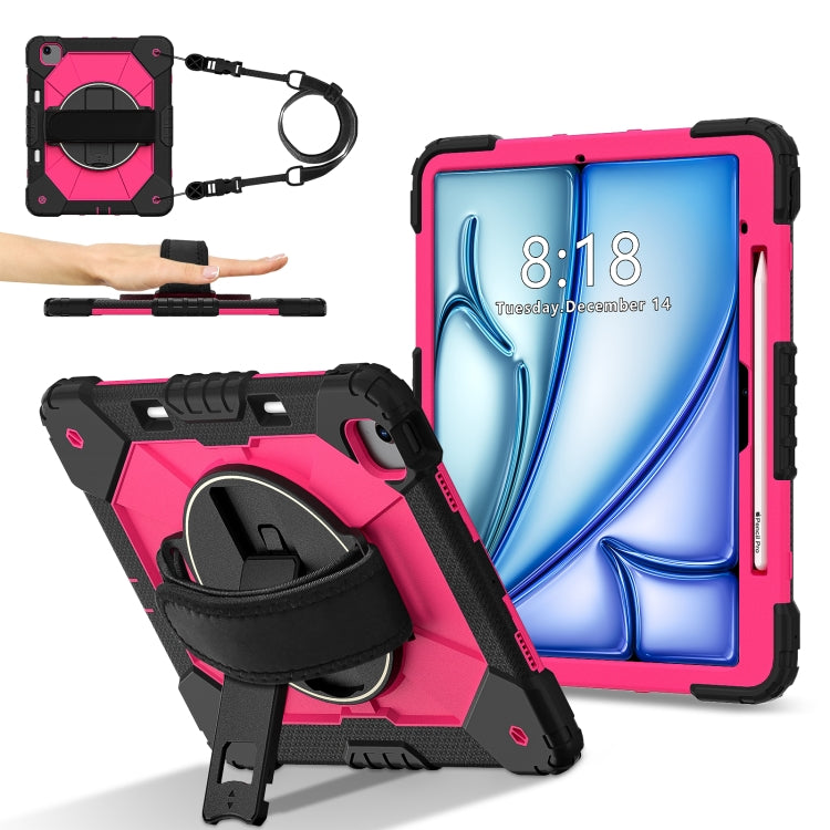 For iPad Air 13 2025 / 2024 Contrast Color Robot Silicone Hybrid PC Tablet Case(Black Rose Red) - iPad Air 13 2025 / 2024 Cases by buy2fix | Online Shopping UK | buy2fix