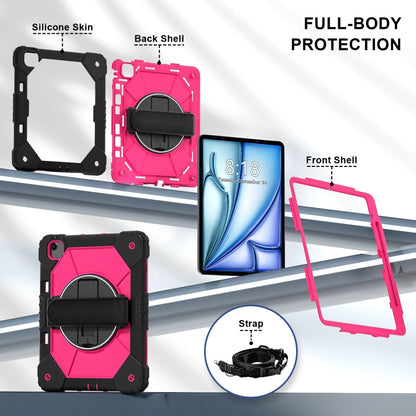 For iPad Air 13 2025 / 2024 Contrast Color Robot Silicone Hybrid PC Tablet Case(Black Rose Red) - iPad Air 13 2025 / 2024 Cases by buy2fix | Online Shopping UK | buy2fix