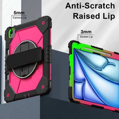 For iPad Air 13 2025 / 2024 Contrast Color Robot Silicone Hybrid PC Tablet Case(Black Rose Red) - iPad Air 13 2025 / 2024 Cases by buy2fix | Online Shopping UK | buy2fix