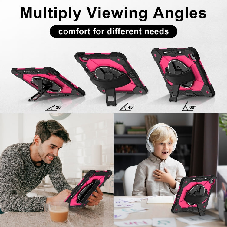 For iPad Air 13 2025 / 2024 Contrast Color Robot Silicone Hybrid PC Tablet Case(Black Rose Red) - iPad Air 13 2025 / 2024 Cases by buy2fix | Online Shopping UK | buy2fix