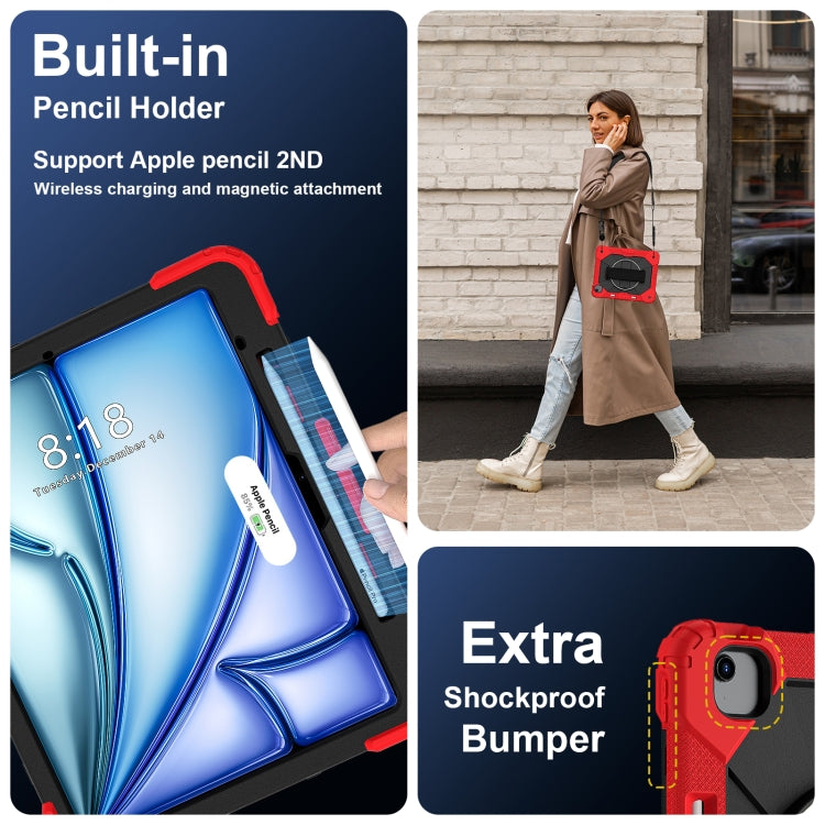 For iPad Air 13 2025 / 2024 Contrast Color Robot Silicone Hybrid PC Tablet Case(Red Black) - iPad Air 13 2025 / 2024 Cases by buy2fix | Online Shopping UK | buy2fix