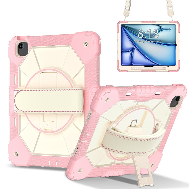 For iPad Air 13 2025 / 2024 Contrast Color Robot Silicone Hybrid PC Tablet Case(Rose Gold Beige) - iPad Air 13 2025 / 2024 Cases by buy2fix | Online Shopping UK | buy2fix