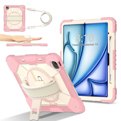 For iPad Air 13 2025 / 2024 Contrast Color Robot Silicone Hybrid PC Tablet Case(Rose Gold Beige) - iPad Air 13 2025 / 2024 Cases by buy2fix | Online Shopping UK | buy2fix