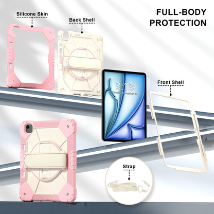 For iPad Air 13 2025 / 2024 Contrast Color Robot Silicone Hybrid PC Tablet Case(Rose Gold Beige) - iPad Air 13 2025 / 2024 Cases by buy2fix | Online Shopping UK | buy2fix