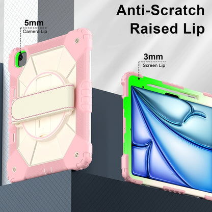 For iPad Air 13 2025 / 2024 Contrast Color Robot Silicone Hybrid PC Tablet Case(Rose Gold Beige) - iPad Air 13 2025 / 2024 Cases by buy2fix | Online Shopping UK | buy2fix