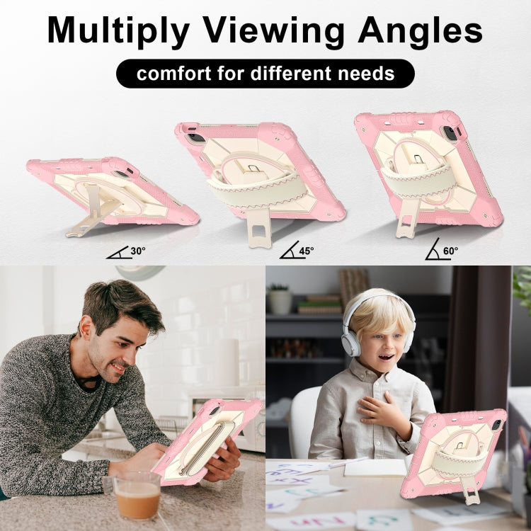 For iPad Air 13 2025 / 2024 Contrast Color Robot Silicone Hybrid PC Tablet Case(Rose Gold Beige) - iPad Air 13 2025 / 2024 Cases by buy2fix | Online Shopping UK | buy2fix