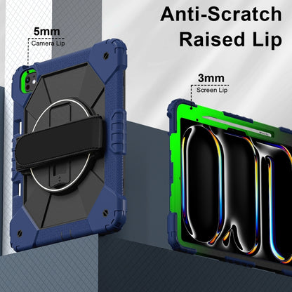 For iPad Pro 13 2024 Contrast Color Robot Silicone Hybrid PC Tablet Case(Navy Black) - iPad Pro 13 2024 Cases by buy2fix | Online Shopping UK | buy2fix