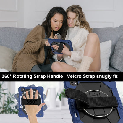 For iPad Pro 13 2024 Contrast Color Robot Silicone Hybrid PC Tablet Case(Navy Black) - iPad Pro 13 2024 Cases by buy2fix | Online Shopping UK | buy2fix