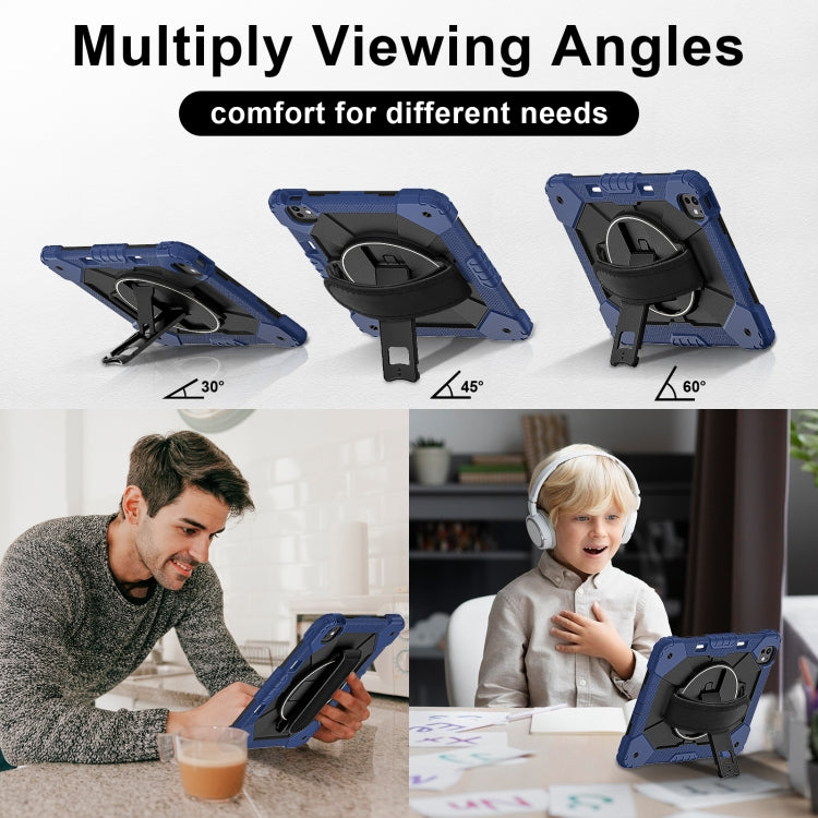 For iPad Pro 13 2024 Contrast Color Robot Silicone Hybrid PC Tablet Case(Navy Black) - iPad Pro 13 2024 Cases by buy2fix | Online Shopping UK | buy2fix