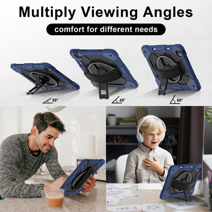 For iPad Pro 13 2024 Contrast Color Robot Silicone Hybrid PC Tablet Case(Navy Black) - iPad Pro 13 2024 Cases by buy2fix | Online Shopping UK | buy2fix