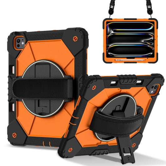For iPad Pro 13 2024 Contrast Color Robot Silicone Hybrid PC Tablet Case(Black Orange) - iPad Pro 13 2024 Cases by buy2fix | Online Shopping UK | buy2fix
