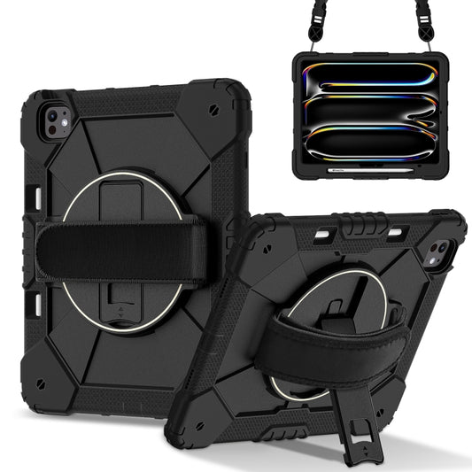 For iPad Pro 13 2024 Contrast Color Robot Silicone Hybrid PC Tablet Case(Black) - iPad Pro 13 2024 Cases by buy2fix | Online Shopping UK | buy2fix