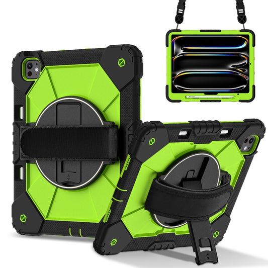 For iPad Pro 13 2024 Contrast Color Robot Silicone Hybrid PC Tablet Case(Black Yellow Green) - iPad Pro 13 2024 Cases by buy2fix | Online Shopping UK | buy2fix