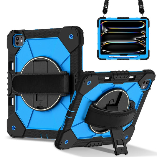 For iPad Pro 13 2024 Contrast Color Robot Silicone Hybrid PC Tablet Case(Black Blue) - iPad Pro 13 2024 Cases by buy2fix | Online Shopping UK | buy2fix