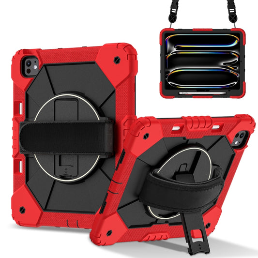 For iPad Pro 13 2024 Contrast Color Robot Silicone Hybrid PC Tablet Case(Red Black) - iPad Pro 13 2024 Cases by buy2fix | Online Shopping UK | buy2fix