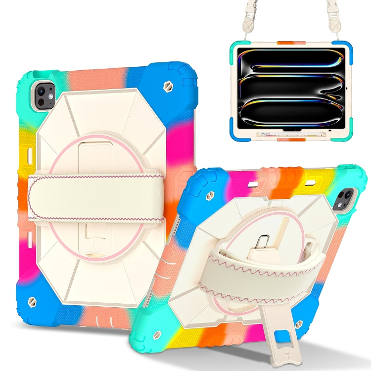 For iPad Pro 13 2024 Contrast Color Robot Silicone Hybrid PC Tablet Case(Colorful Blue) - iPad Pro 13 2024 Cases by buy2fix | Online Shopping UK | buy2fix