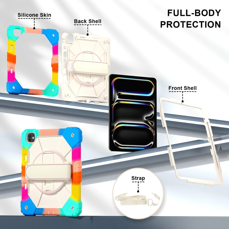 For iPad Pro 13 2024 Contrast Color Robot Silicone Hybrid PC Tablet Case(Colorful Blue) - iPad Pro 13 2024 Cases by buy2fix | Online Shopping UK | buy2fix