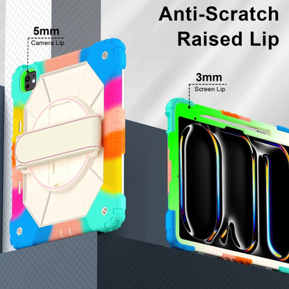 For iPad Pro 13 2024 Contrast Color Robot Silicone Hybrid PC Tablet Case(Colorful Blue) - iPad Pro 13 2024 Cases by buy2fix | Online Shopping UK | buy2fix