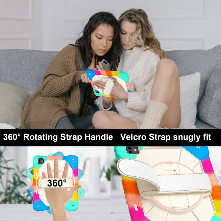 For iPad Pro 13 2024 Contrast Color Robot Silicone Hybrid PC Tablet Case(Colorful Blue) - iPad Pro 13 2024 Cases by buy2fix | Online Shopping UK | buy2fix