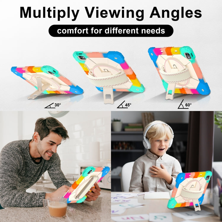 For iPad Pro 13 2024 Contrast Color Robot Silicone Hybrid PC Tablet Case(Colorful Blue) - iPad Pro 13 2024 Cases by buy2fix | Online Shopping UK | buy2fix