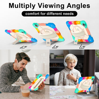 For iPad Pro 13 2024 Contrast Color Robot Silicone Hybrid PC Tablet Case(Colorful Blue) - iPad Pro 13 2024 Cases by buy2fix | Online Shopping UK | buy2fix