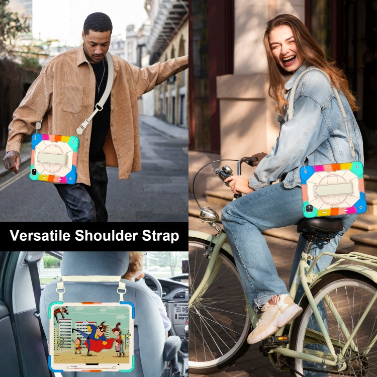 For iPad Pro 13 2024 Contrast Color Robot Silicone Hybrid PC Tablet Case(Colorful Blue) - iPad Pro 13 2024 Cases by buy2fix | Online Shopping UK | buy2fix