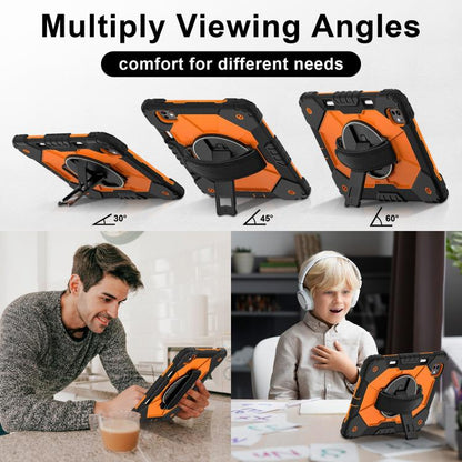 For iPad Pro 11 2024 Contrast Color Robot Silicone Hybrid PC Tablet Case(Black Orange) - iPad Pro 11 2024 Cases by buy2fix | Online Shopping UK | buy2fix