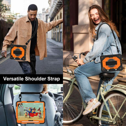 For iPad Pro 11 2024 Contrast Color Robot Silicone Hybrid PC Tablet Case(Black Orange) - iPad Pro 11 2024 Cases by buy2fix | Online Shopping UK | buy2fix