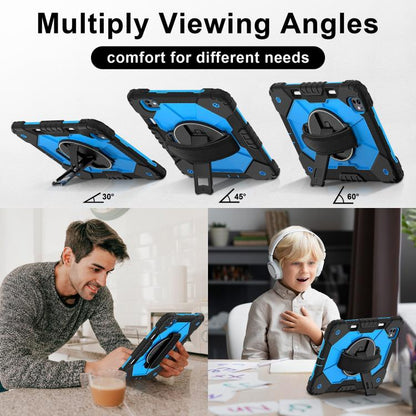 For iPad Pro 11 2024 Contrast Color Robot Silicone Hybrid PC Tablet Case(Black Blue) - iPad Pro 11 2024 Cases by buy2fix | Online Shopping UK | buy2fix