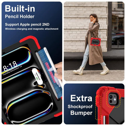 For iPad Pro 11 2024 Contrast Color Robot Silicone Hybrid PC Tablet Case(Red Black) - iPad Pro 11 2024 Cases by buy2fix | Online Shopping UK | buy2fix