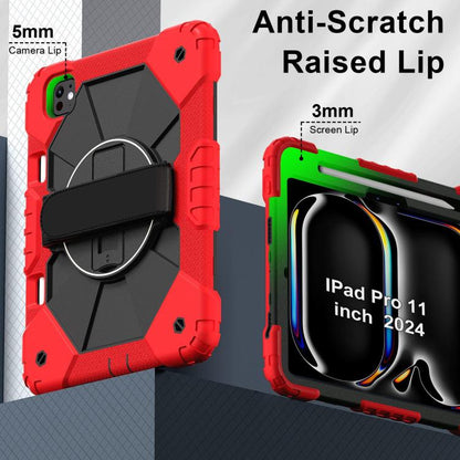 For iPad Pro 11 2024 Contrast Color Robot Silicone Hybrid PC Tablet Case(Red Black) - iPad Pro 11 2024 Cases by buy2fix | Online Shopping UK | buy2fix