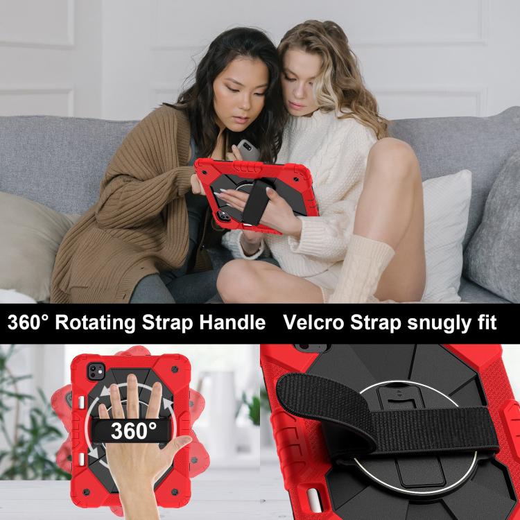 For iPad Pro 11 2024 Contrast Color Robot Silicone Hybrid PC Tablet Case(Red Black) - iPad Pro 11 2024 Cases by buy2fix | Online Shopping UK | buy2fix