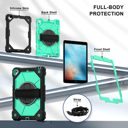 For iPad Pro 9.7 / 9.7 2018 / 2017 Contrast Color Robot Silicone Hybrid PC Tablet Case(Black Mint Green) - iPad 9.7 (2018) & (2017) Cases by buy2fix | Online Shopping UK | buy2fix