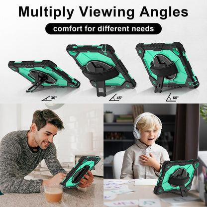For iPad Pro 9.7 / 9.7 2018 / 2017 Contrast Color Robot Silicone Hybrid PC Tablet Case(Black Mint Green) - iPad 9.7 (2018) & (2017) Cases by buy2fix | Online Shopping UK | buy2fix