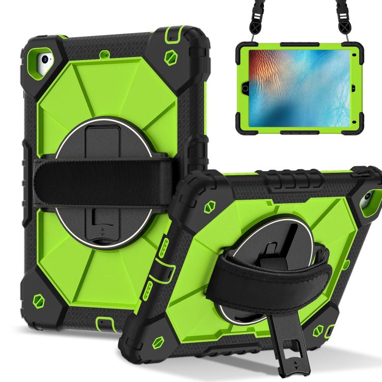For iPad Pro 9.7 / 9.7 2018 / 2017 Contrast Color Robot Silicone Hybrid PC Tablet Case(Black Yellow Green) - iPad 9.7 (2018) & (2017) Cases by buy2fix | Online Shopping UK | buy2fix